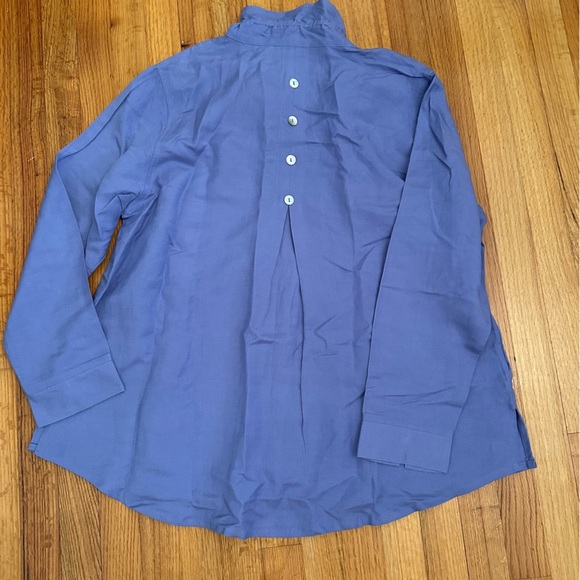 Soft Surroundings Tunic Top Womens 1X linen blended Purple Long Sleeve (k11 - Picture 3 of 10